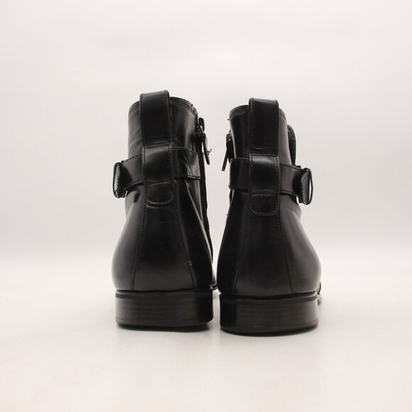 Salvatore Ferragamo Men’s Size 9 D Chelsea Black Leather Ankle Boots Buckle main image 7